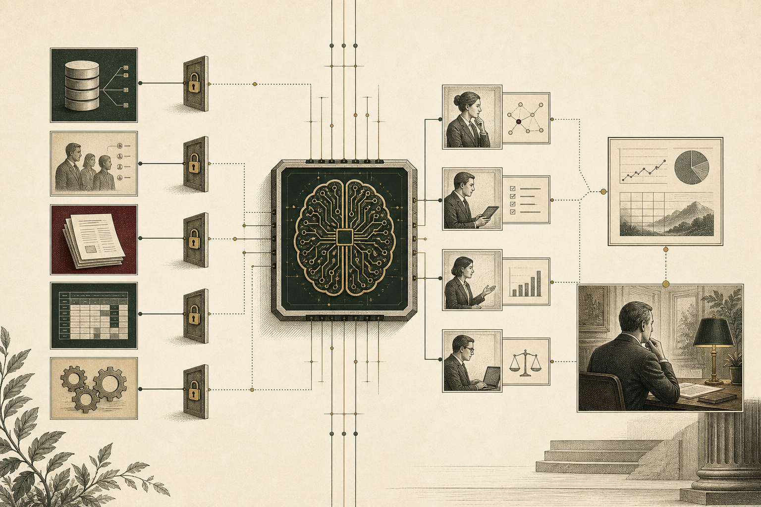 AgentBrain System of Intelligence data hub illustration